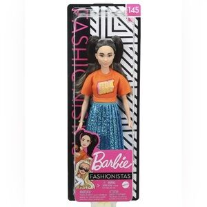 Barbie Fashionistas Doll #145 W Ith Long Pigtails & Shimmery Skirt Brand New